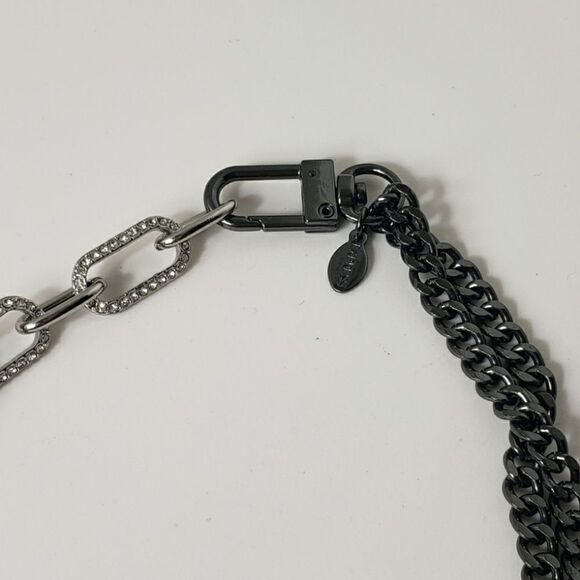 EXPRESS Mixed Metals Gunmetal & Rhinestone Necklace - Picture 6 of 8